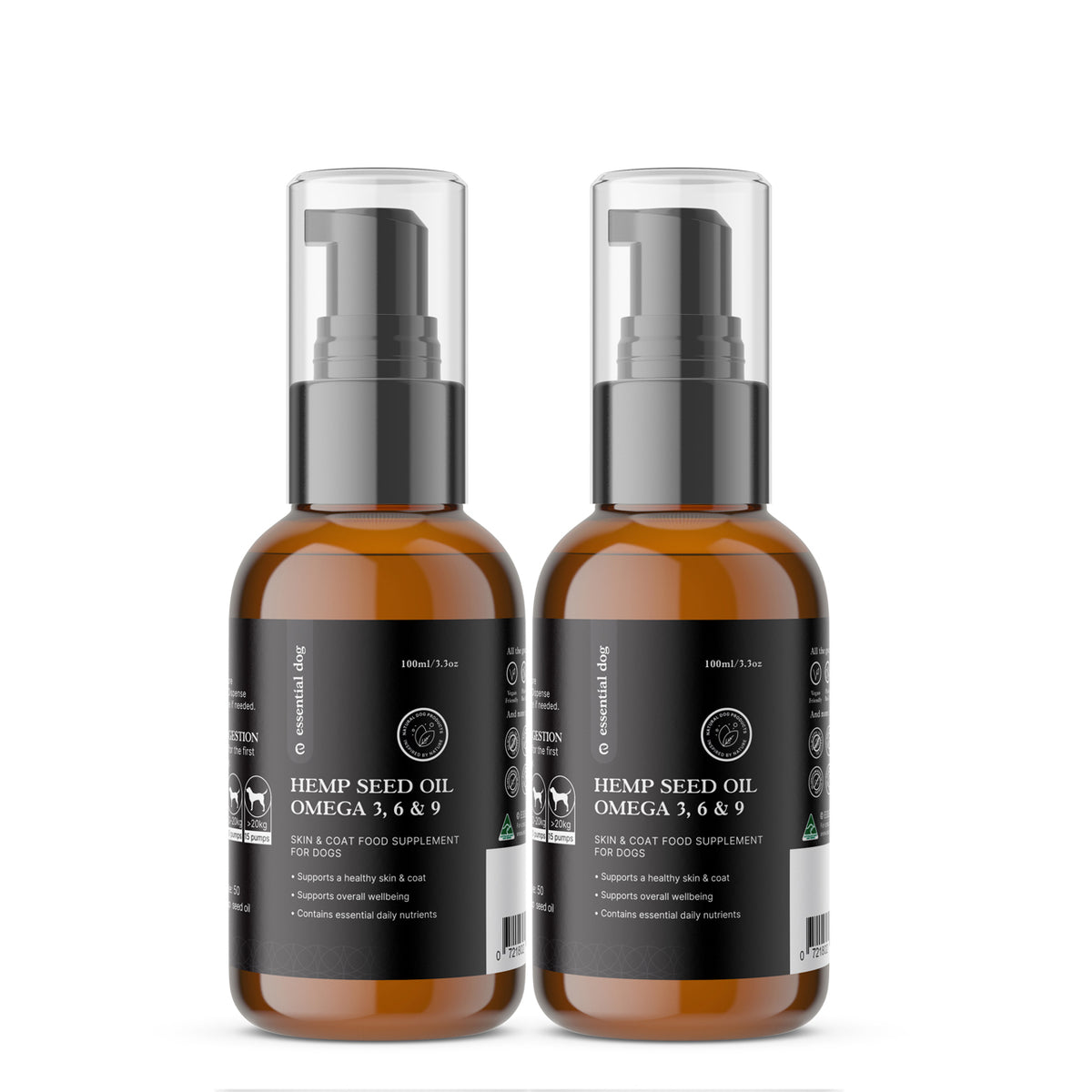 100% Raw Hemp Seed Oil: Skin and Coat Formula (Food Supplement)-2