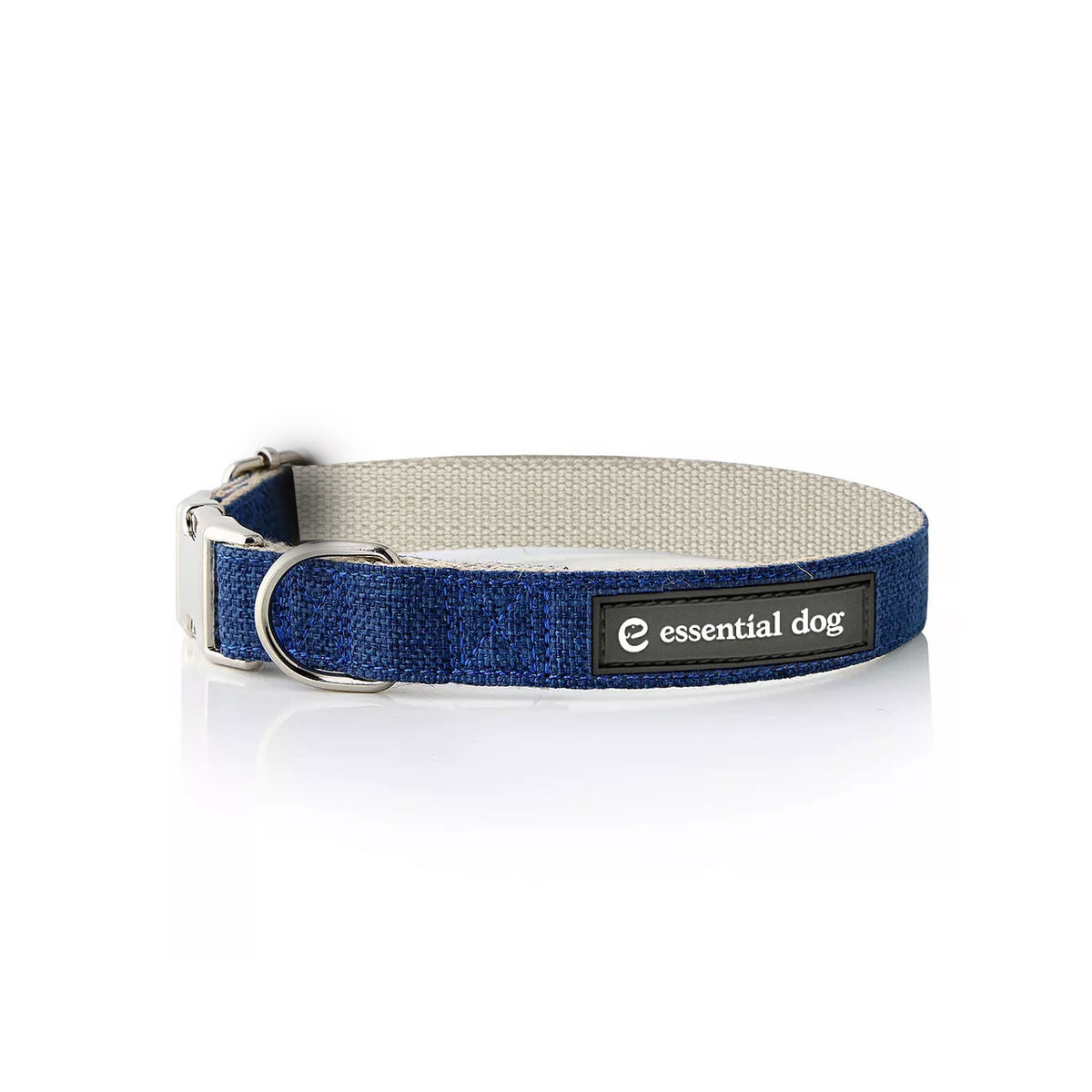 Organic Hemp & Cotton Dog Collar - Ink Blue-1