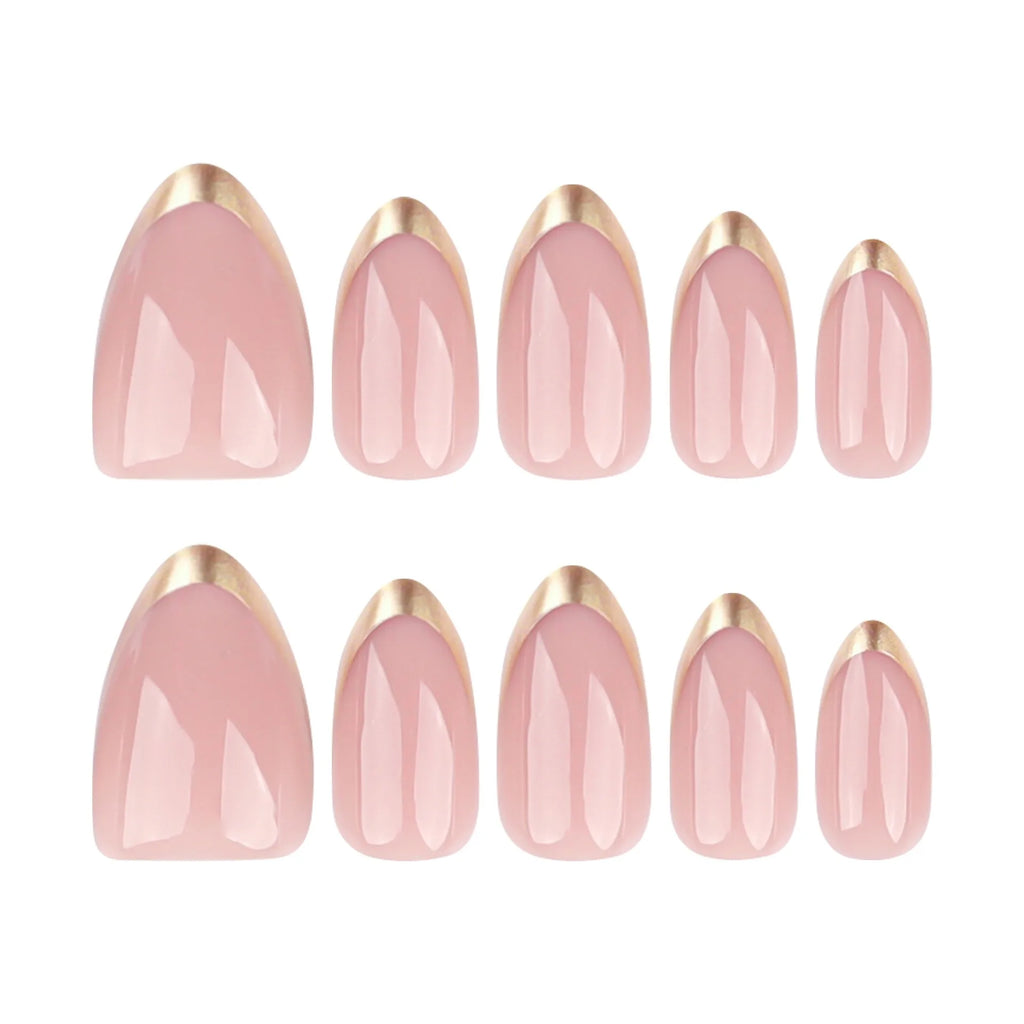 24 Pcs/set Soft Acrylic New Arrival 3719 Minimalist High-end Short Almond Shape Acrylic Press on Nails Artificial Fingernails-4