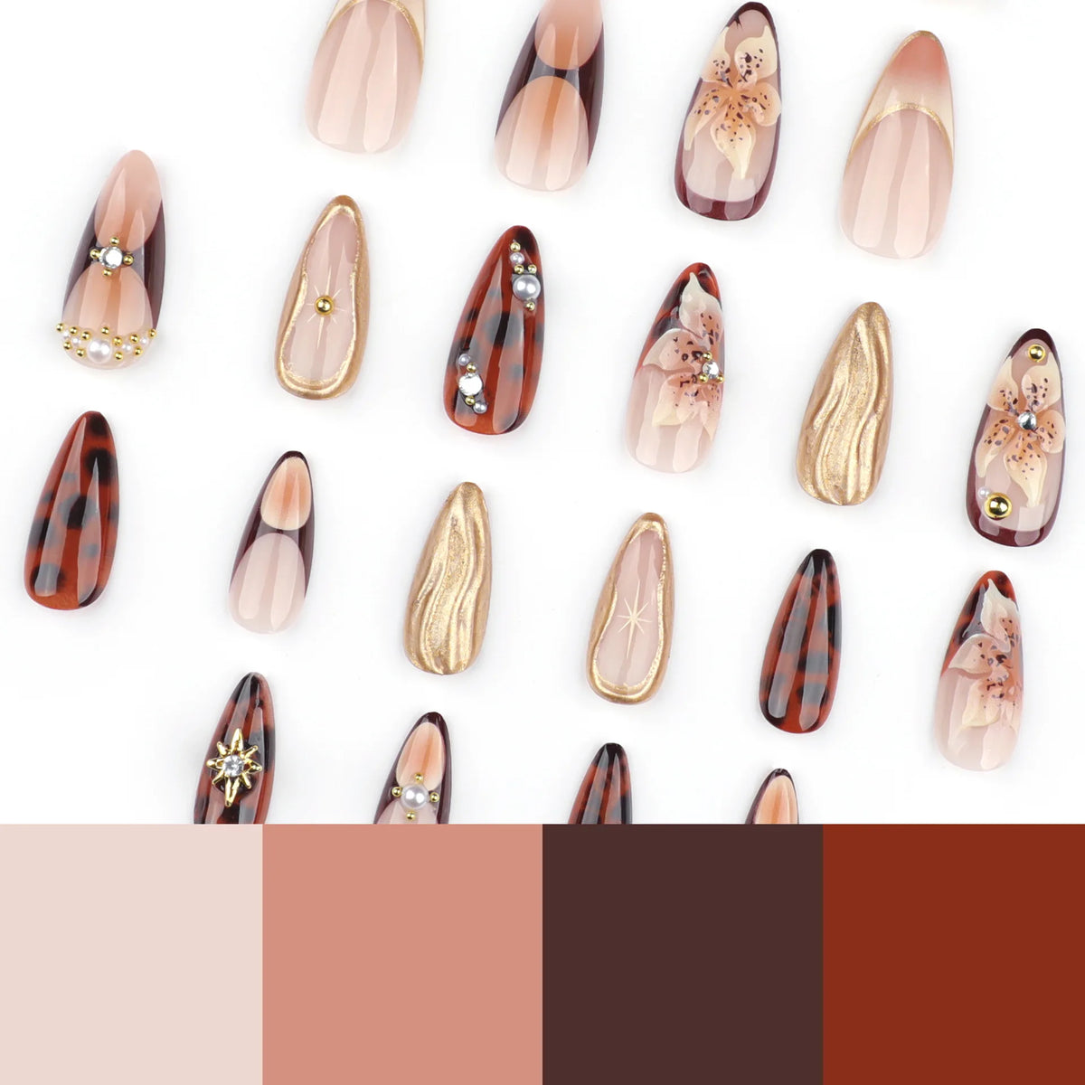 High Quality Thick Acrylic Press-On Artificial Fingernails for Women TikTok Popular Long Medium Square Design with Jelly Glue-4