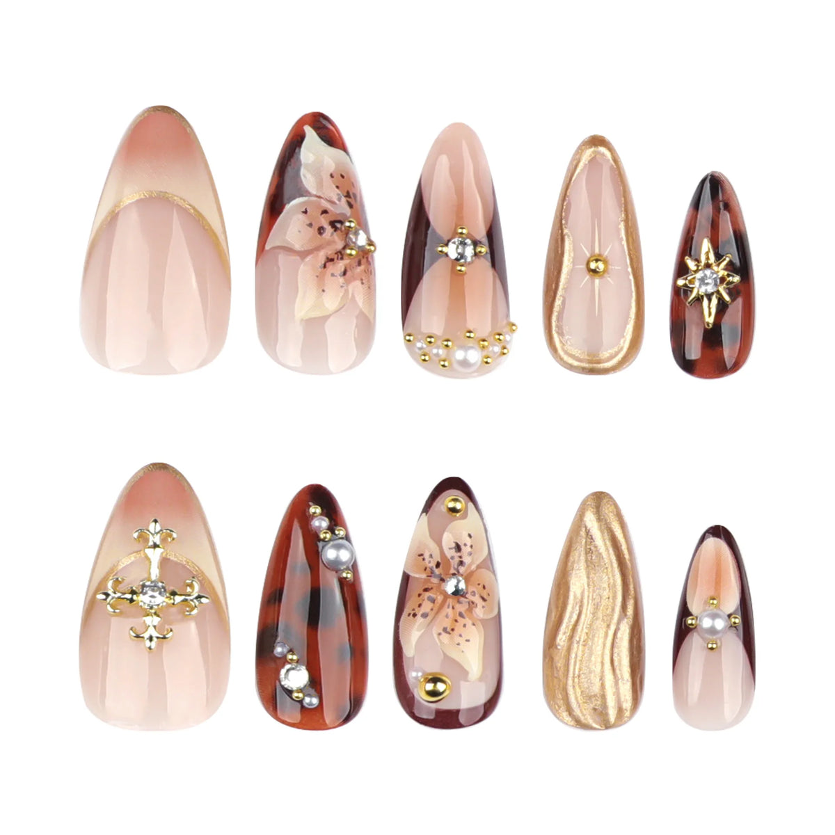High Quality Thick Acrylic Press-On Artificial Fingernails for Women TikTok Popular Long Medium Square Design with Jelly Glue-2