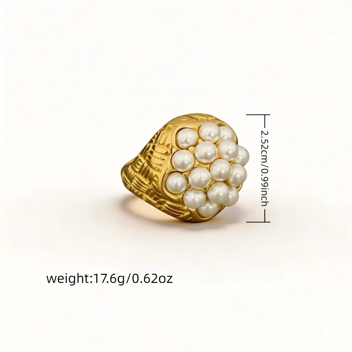 Adjustable Gold Pearl Cuff Rings 316L Stainless Steel 18K 24K Gold Plated Trendy Wholesale Fashion Jewelry Floral Starfish-17