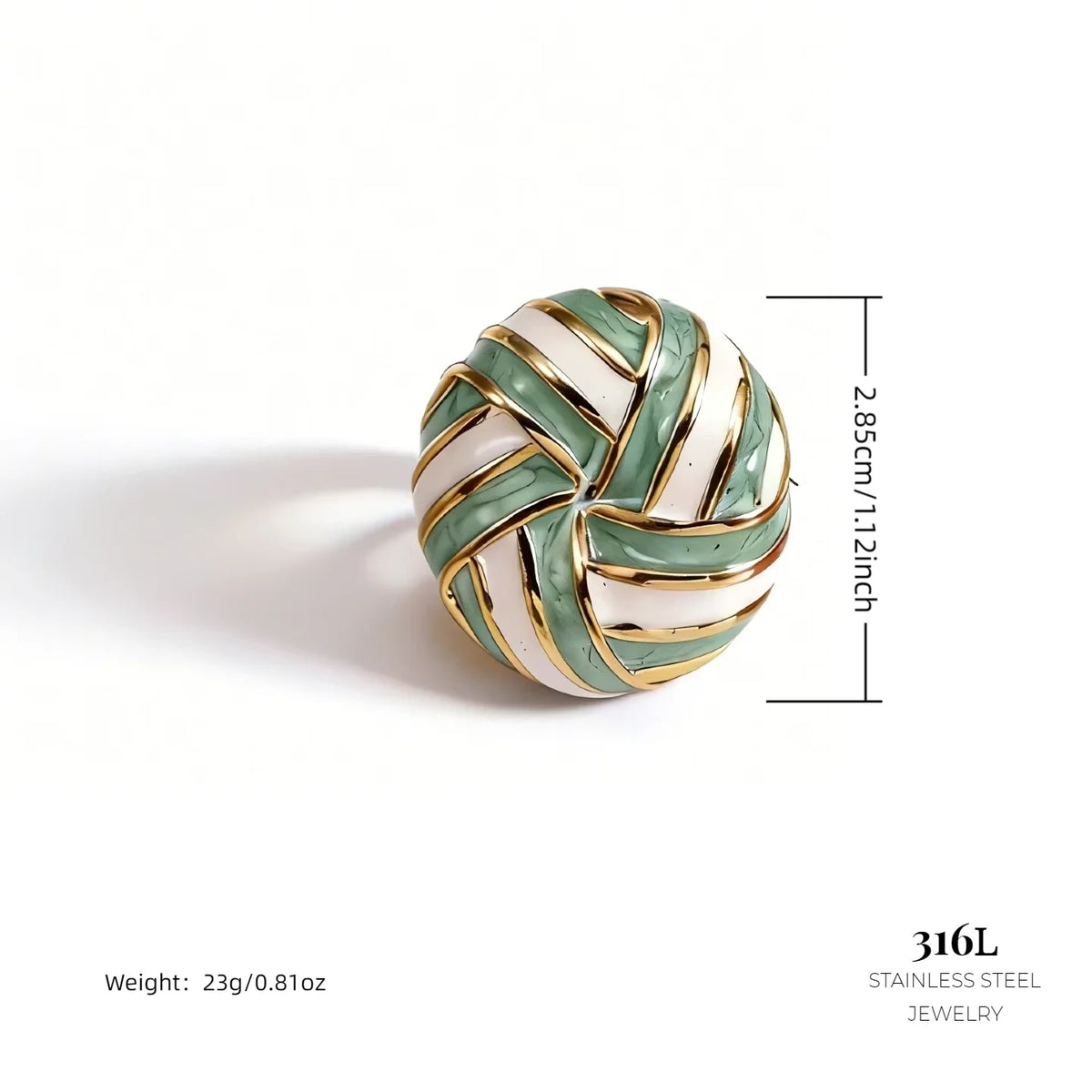 18K Gold Plated Enamel Capsule Ring Stacking 316L Stainless Steel Stackable Bubble Dome Marble Swirl Fashion Jewelry Non Tarnish-10