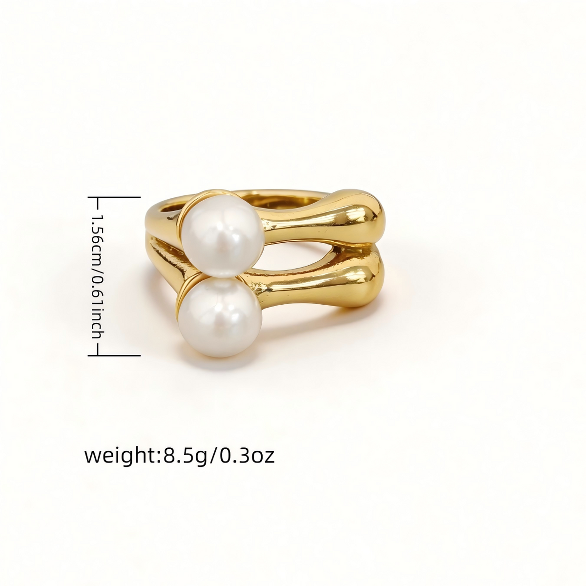 Adjustable Gold Pearl Cuff Rings 316L Stainless Steel 18K 24K Gold Plated Trendy Wholesale Fashion Jewelry Floral Starfish-18
