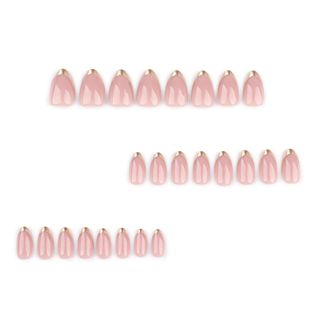 24 Pcs/set Soft Acrylic New Arrival 3719 Minimalist High-end Short Almond Shape Acrylic Press on Nails Artificial Fingernails-1
