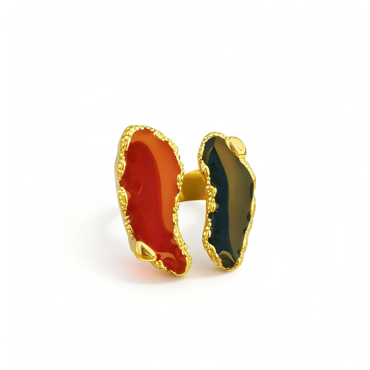316L Stainless Steel Gold Plated Enamel Ring Women's Irregular Drip Glaze Open Ring Hypoallergenic Anti-tarnish Fashion Jewelry-8