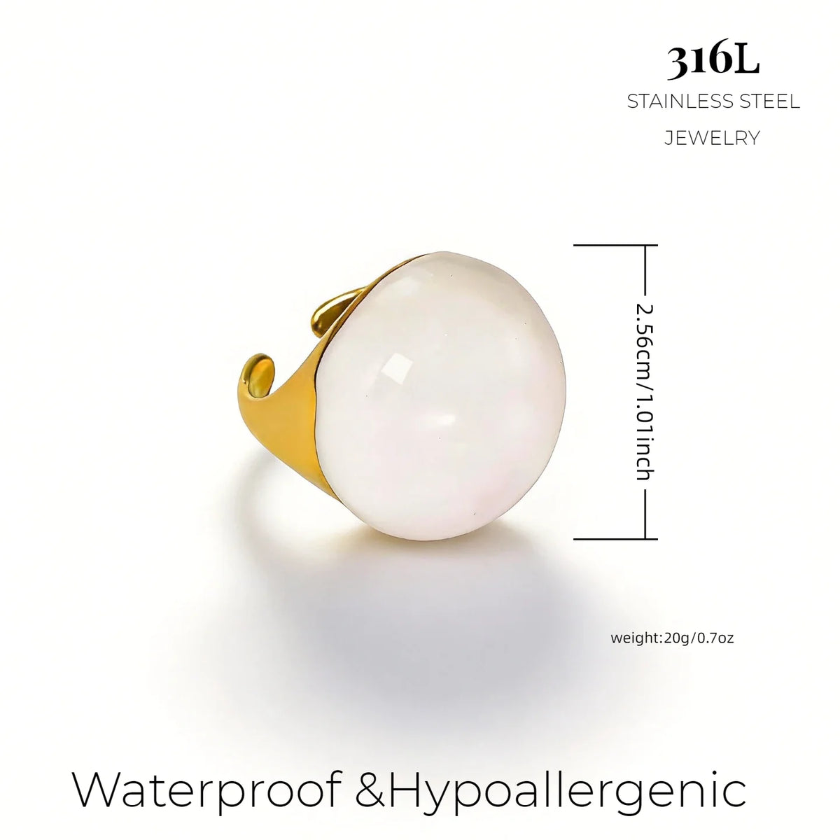 316L Stainless Steel Gold Plated Enamel Ring Women's Irregular Drip Glaze Open Ring Hypoallergenic Anti-tarnish Fashion Jewelry-9