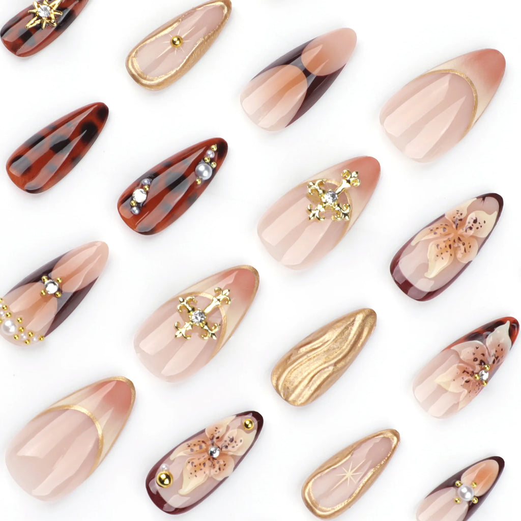 High Quality Thick Acrylic Press-On Artificial Fingernails for Women TikTok Popular Long Medium Square Design with Jelly Glue-3