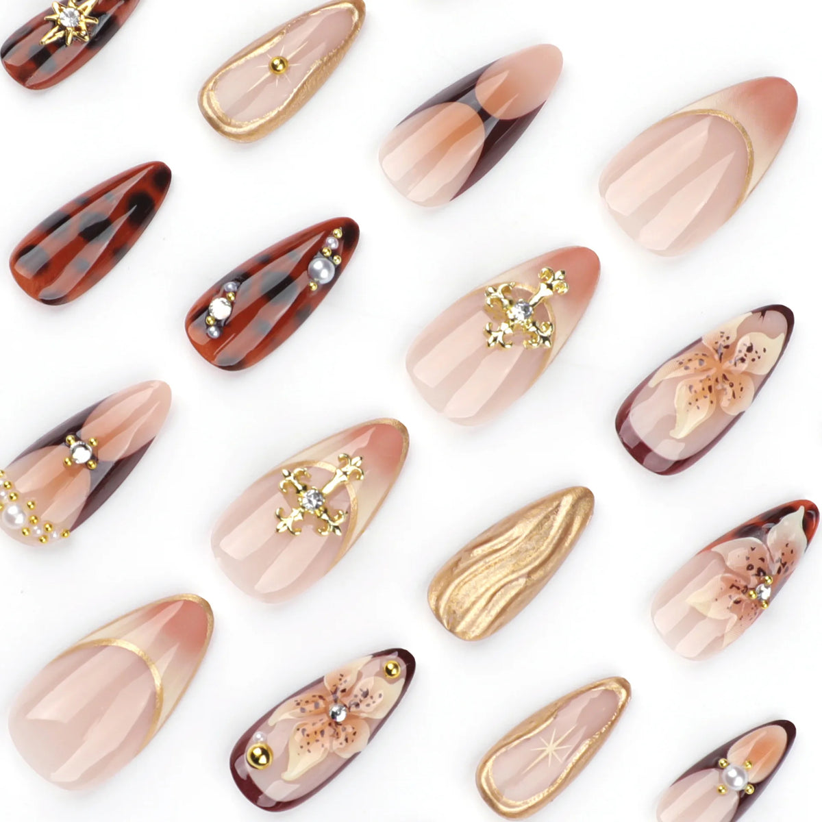 High Quality Thick Acrylic Press-On Artificial Fingernails for Women TikTok Popular Long Medium Square Design with Jelly Glue-3