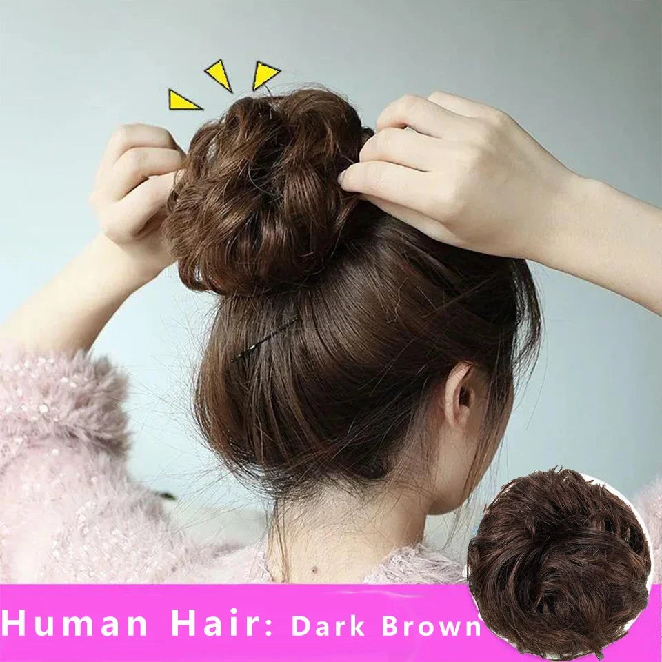 Human Hair Messy Bun Hair Piece for Women-2