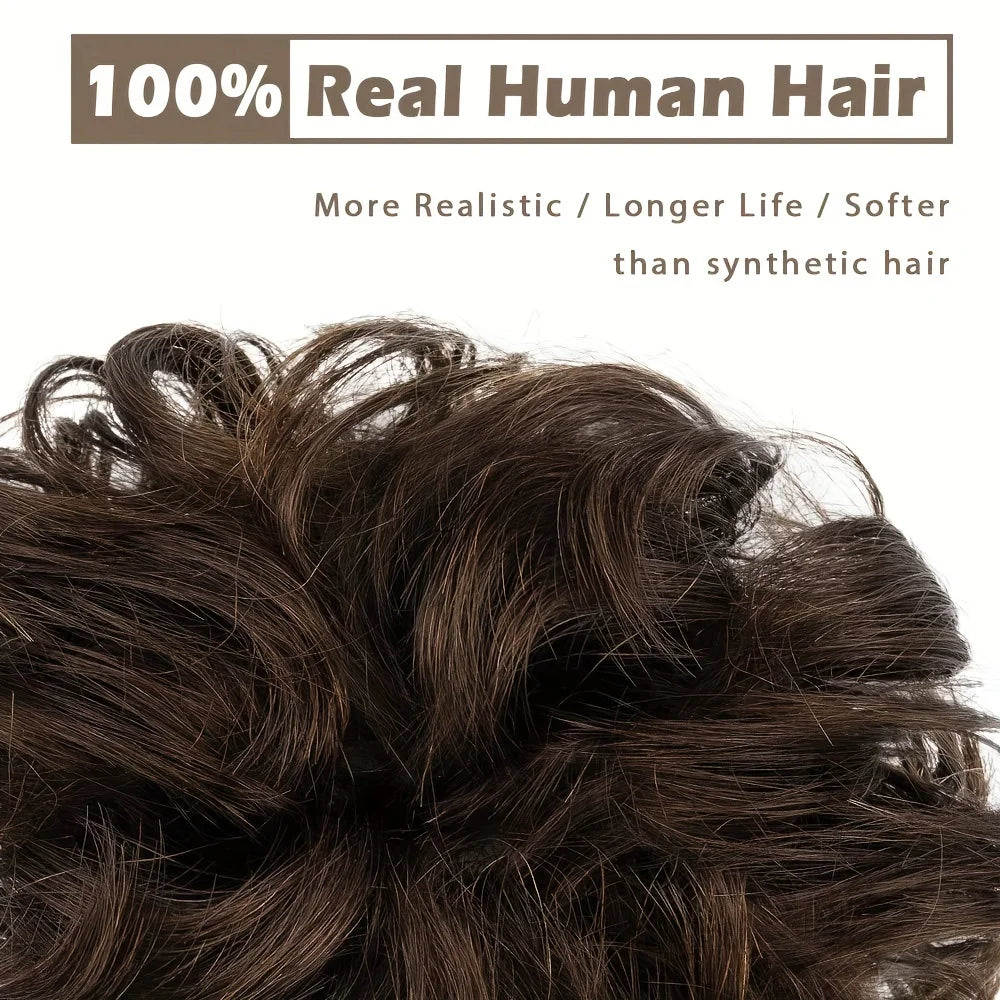 Human Hair Messy Bun Hair Piece for Women-3