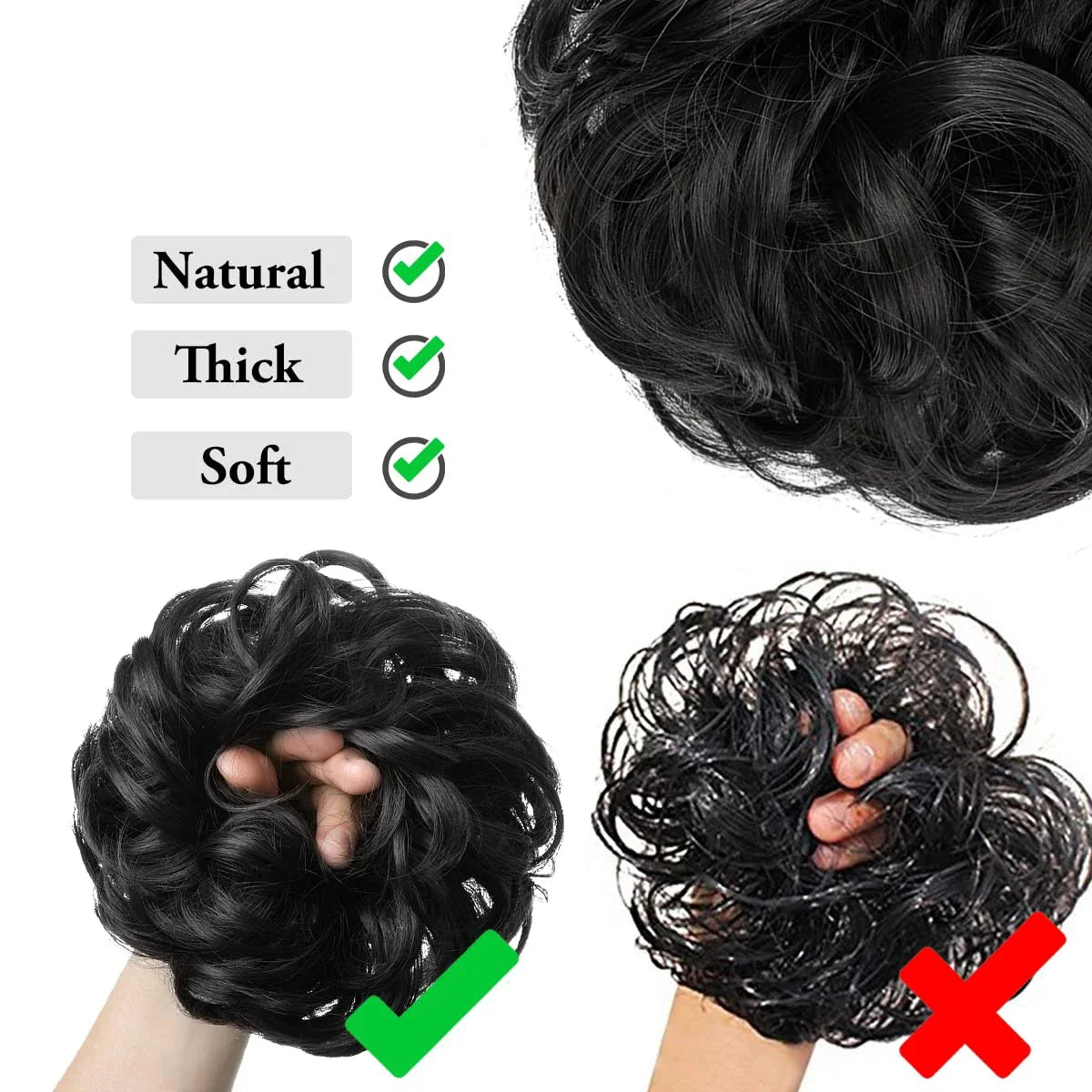 Human Hair Messy Bun Hair Piece for Women-4