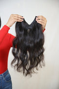 V-Shape Clip-In Volumizer | Back & Side Volume with Layered Fall | Remy Hair India-5