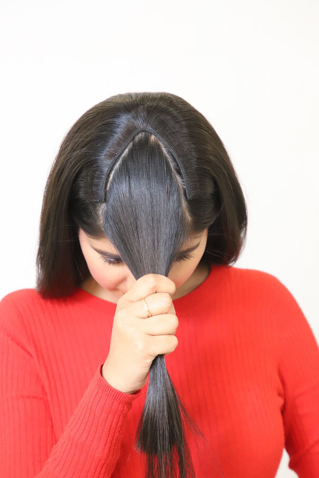 V-Shape Clip-In Volumizer | Back & Side Volume with Layered Fall | Remy Hair India-1