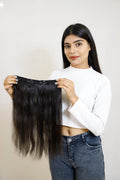 Ear-to-Ear Clip-In Volumizer | Wide Back Coverage 8" Weft | Remy Hair India-5