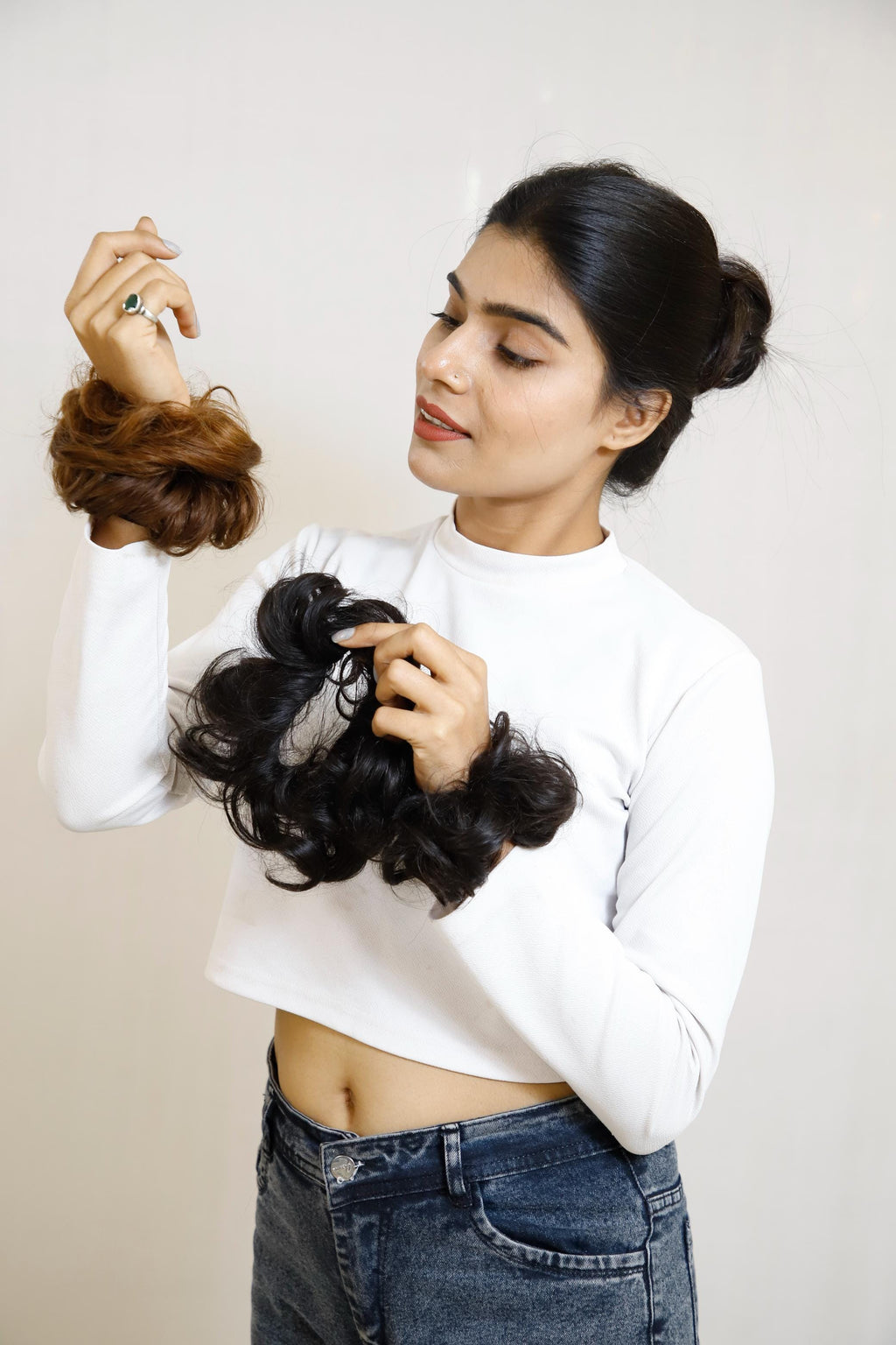 Donut Scrunchie Hair Extension – Real Hair Bun Maker for Instant Volume & Natural Look-1