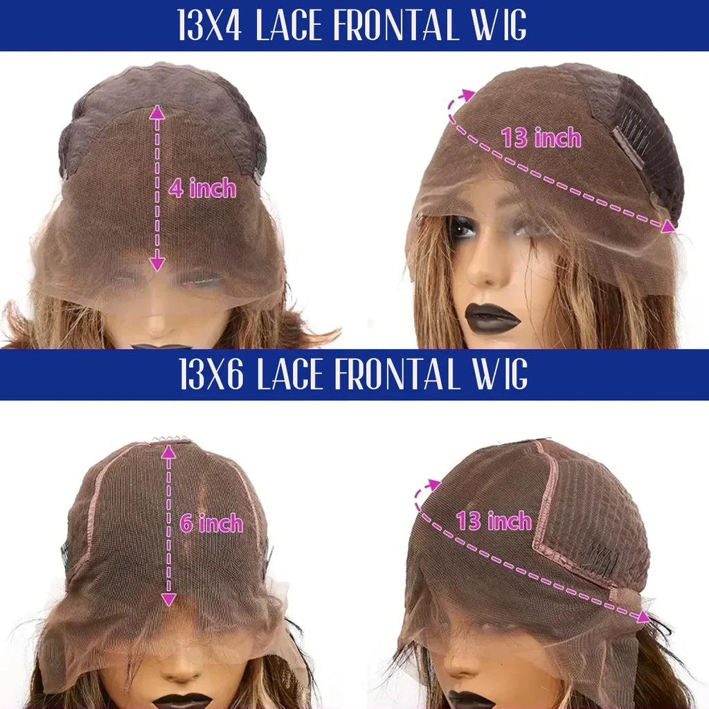 P4/27 Highlight Body Wave 40 Inch Long-length & 200% High Density Human Hair Wigs HD Transparent Skin-melt Swiss Lace Frontal Wig-5