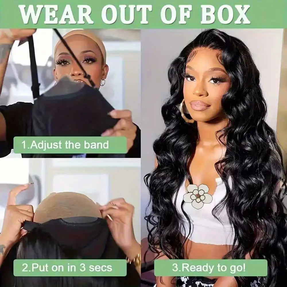 250% Glueless Wig Body Wave Human Hair Wigs Pre Cut 13x4 13x6 HD Lace Frontal Wigs Pre Plucked Curly Lace Front Human Hair Wigs-2