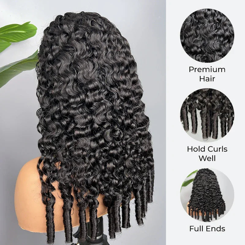 300 Density Burmese Curly Human Hair Wigs For Women 4C Afro Kinky Culry 3 IN 1 Half Wigs Human Hair Wigs 100% Human Hair On Sale-2