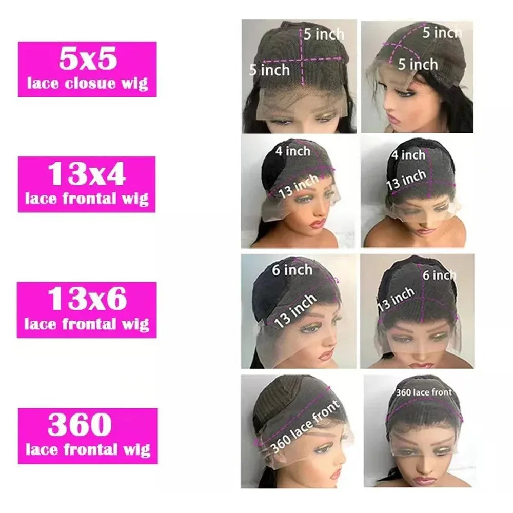 Body Wave 13x6 HD Transparent Lace Front Human Hair Wig 40 Inch Pre Plucked 220 Density 5x5 Glueless Lace Frontal Wigs for Women-1