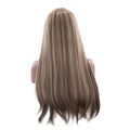 NNEIDS Sleek Long Hair Wig Set With Air Bangs - Cool Style-0