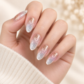Gradient Veil nail sticker manicure on a warm ivory background