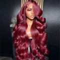 13x6 Human Hair Lace Wig, High-Definition Burgundy Lace Wig, Human Hair With Aligned Cuticle Layer, Indian Hair Wig-0