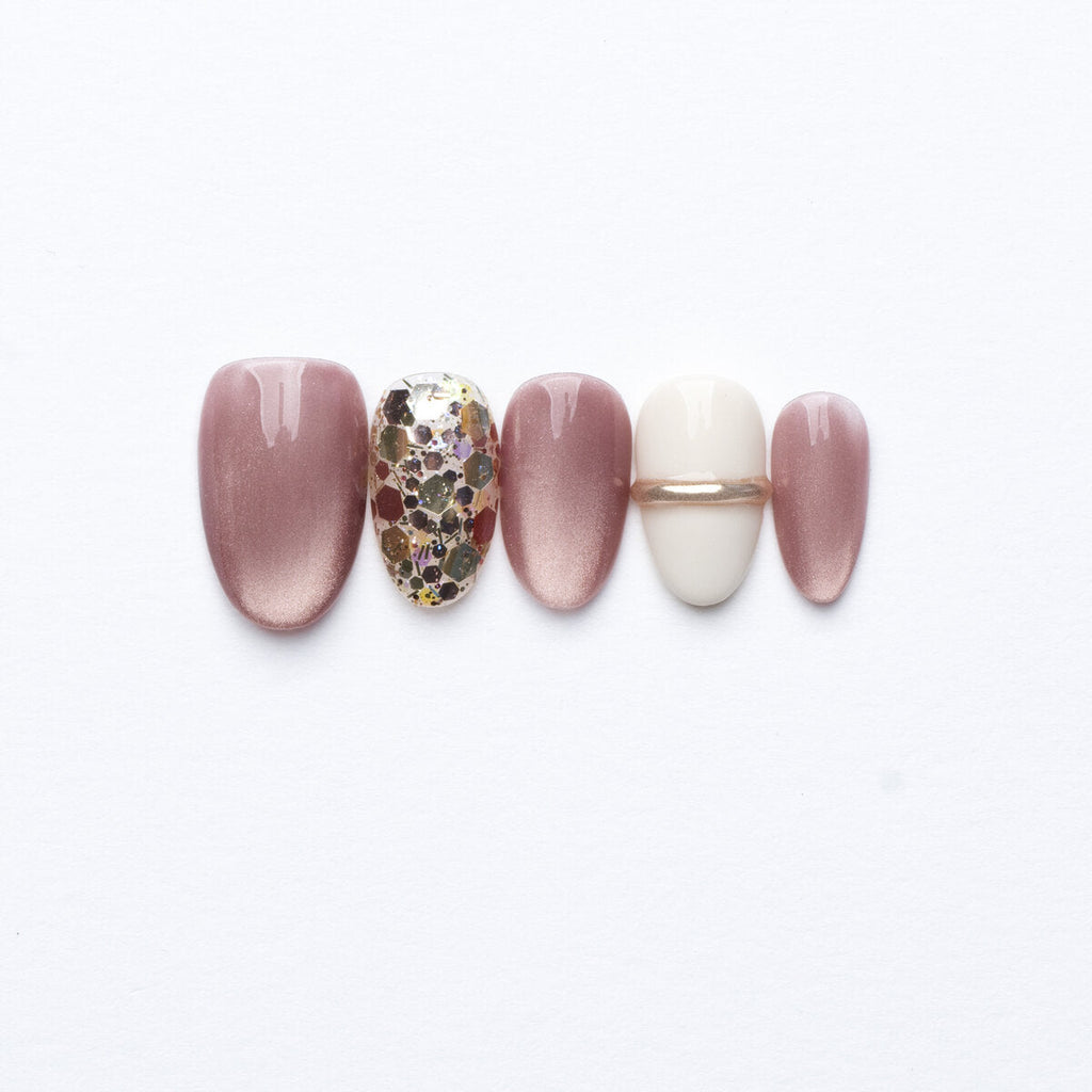 Raspberry Cat-Eye Shimmer Press-On Nails-0