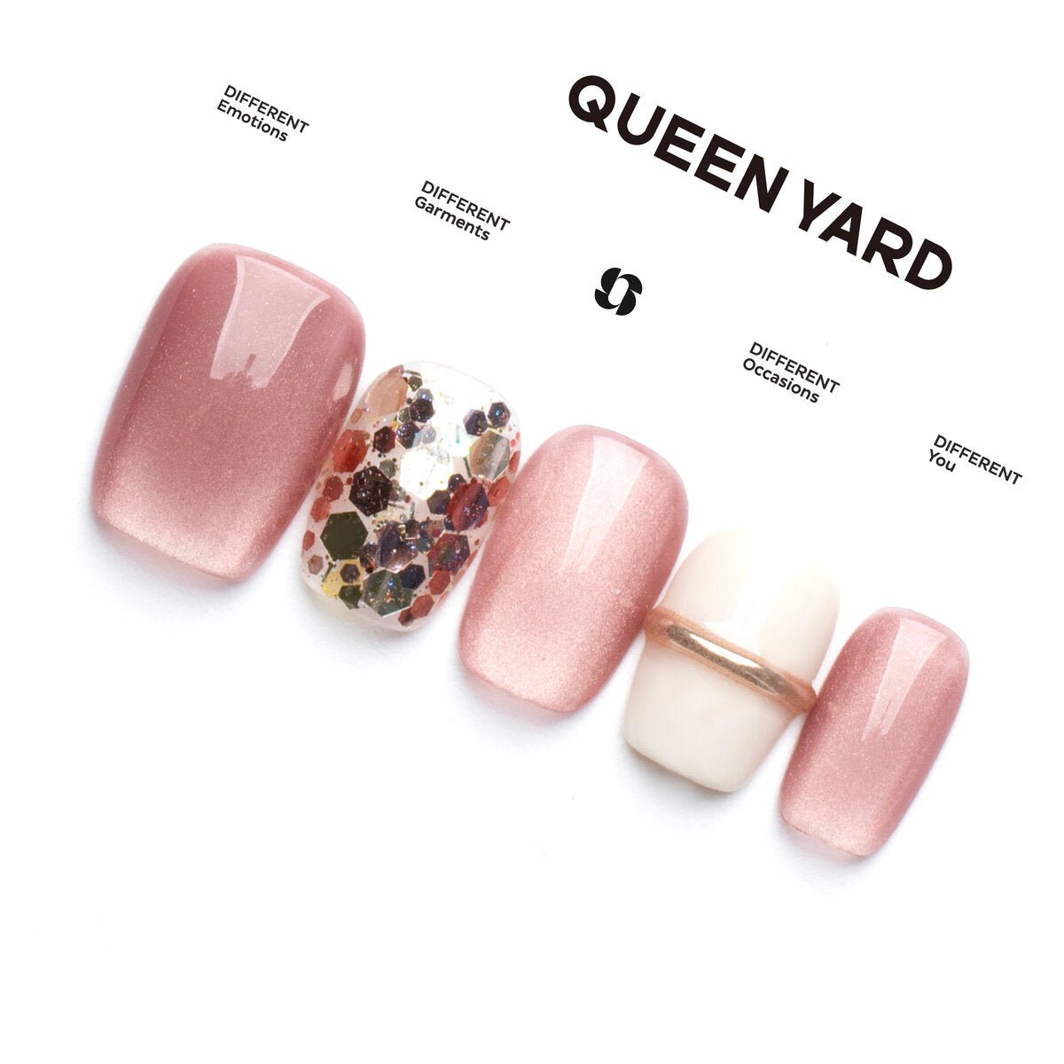 Raspberry Cat-Eye Shimmer Press-On Nails-3