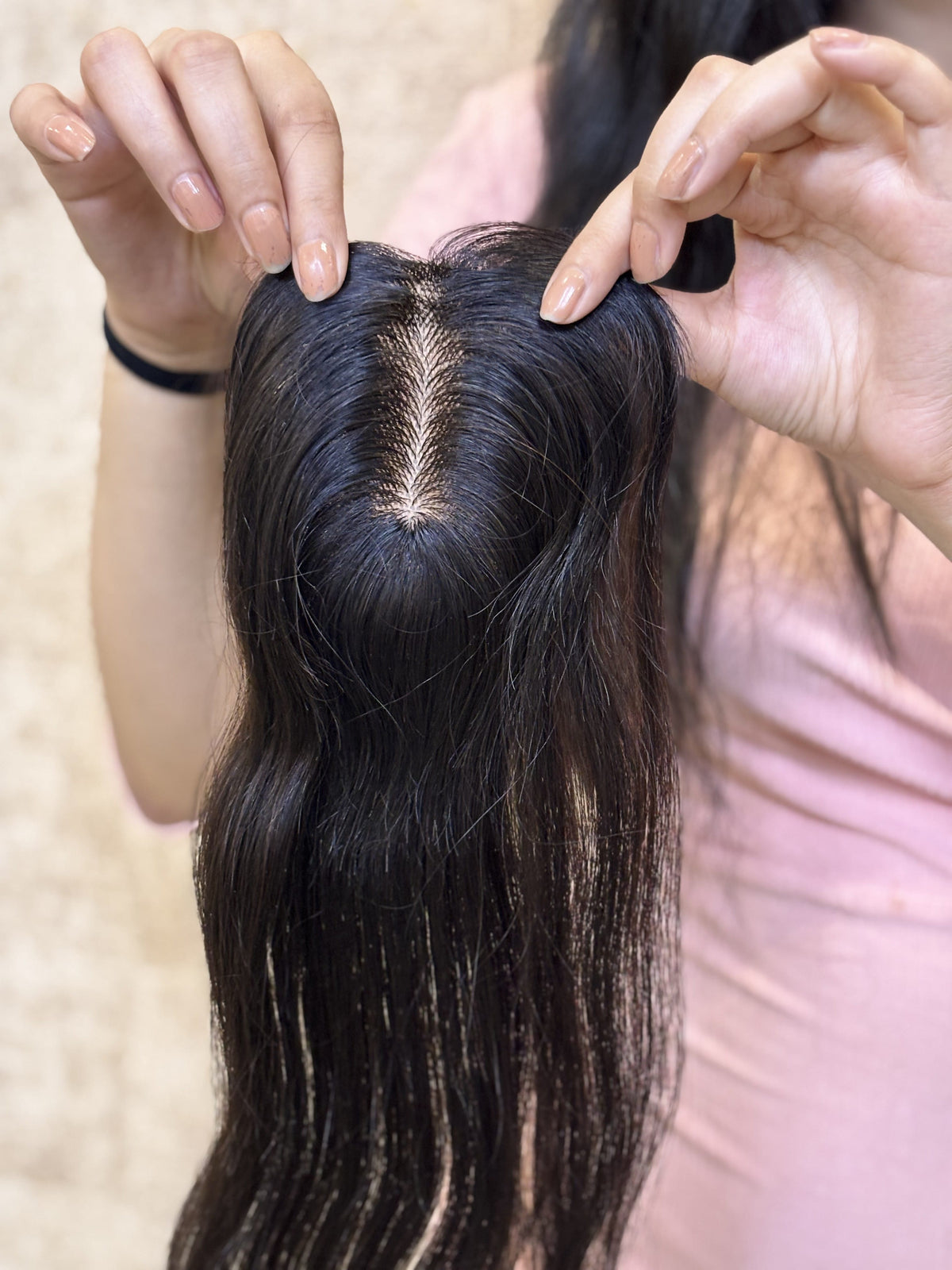 Hair Topper for Thinning Crown | Silk Base | Natural Black | Straight | Remy Hair India-5