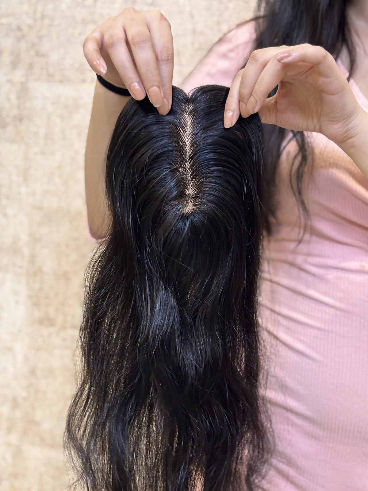 Hair Topper for Thinning Crown | Silk Base | Natural Black | Straight | Remy Hair India-12