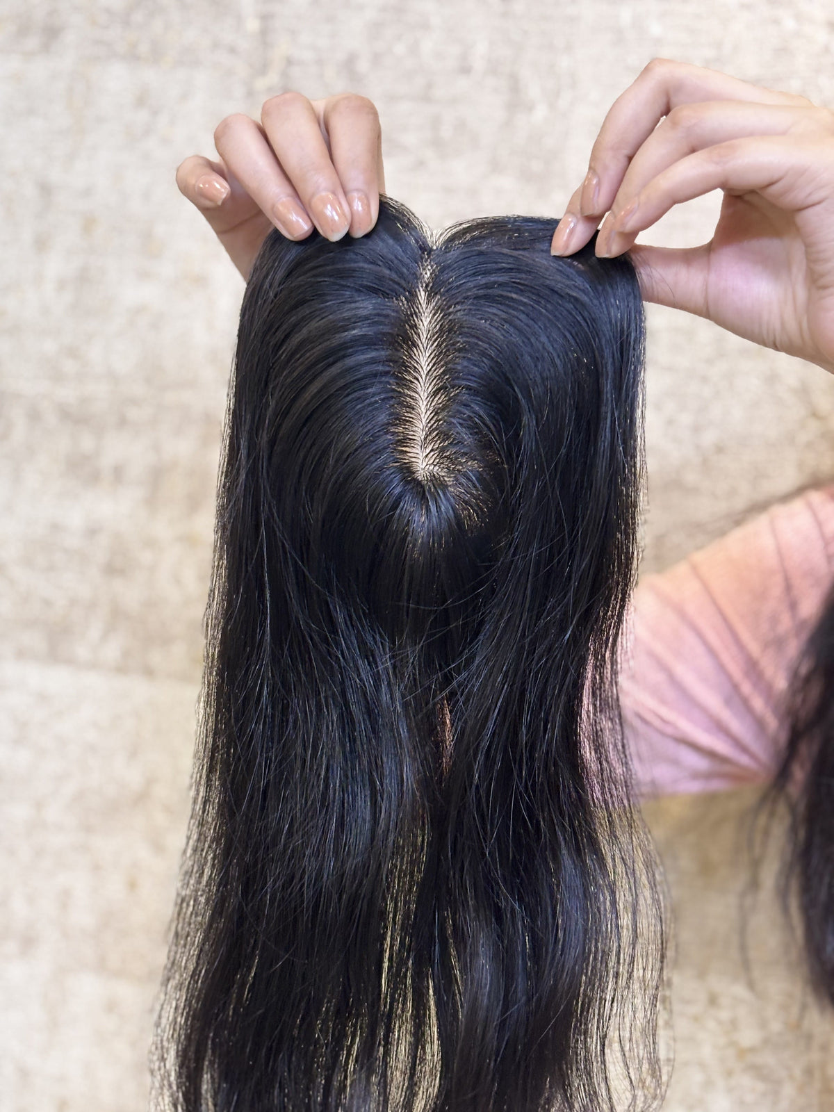 Hair Topper for Thinning Crown | Silk Base | Natural Black | Straight | Remy Hair India-10
