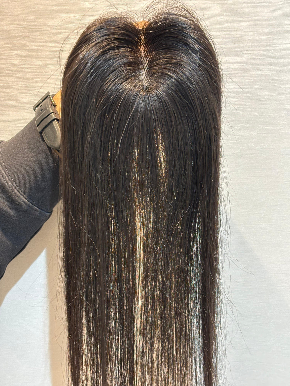 Hair Topper for PCOS Hair Loss | Silk Base | Natural Black | Straight | Remy Hair India-8